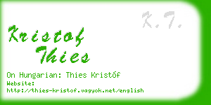 kristof thies business card